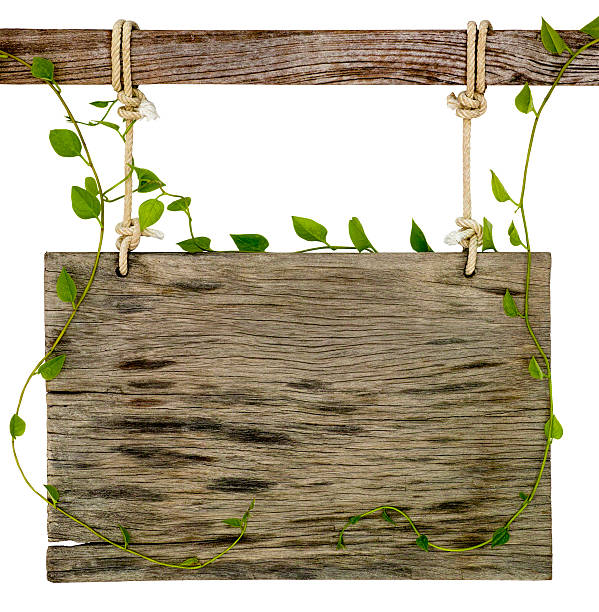 istock Old weathered wood signboard. 510740493