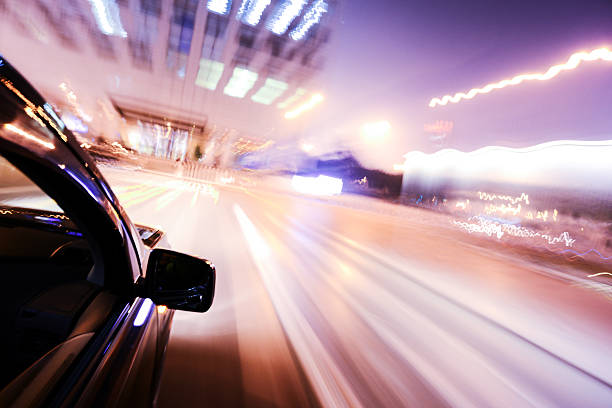 istock car driving on the road  at high speeds 510740675