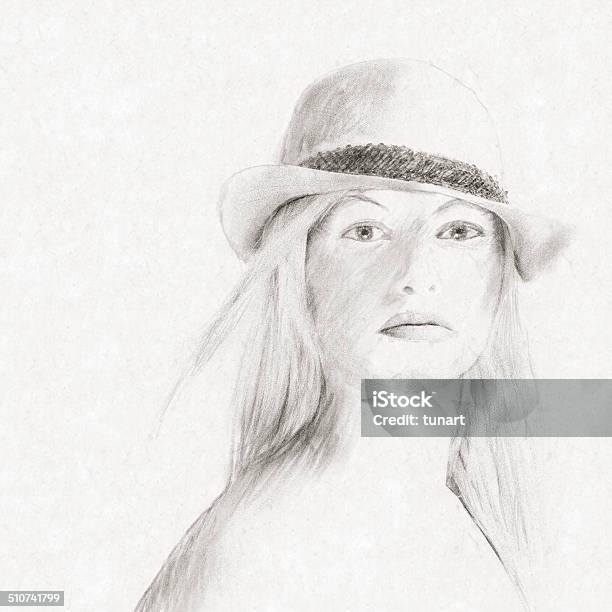 Sketch Portrait Stock Illustration - Download Image Now - Charcoal Drawing, Pencil Drawing, Human Face