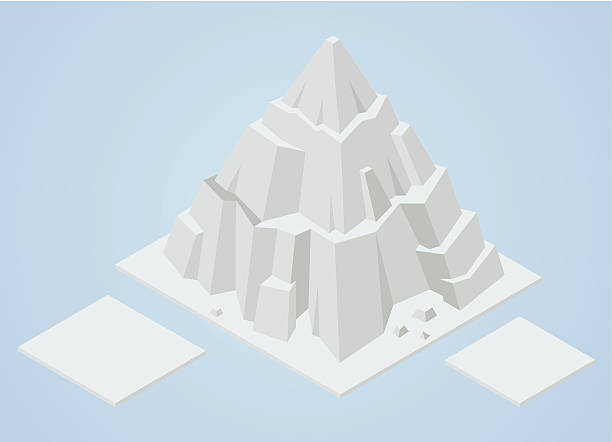 isometric iceberg - mountain landscape mountain peak small stock illustrations