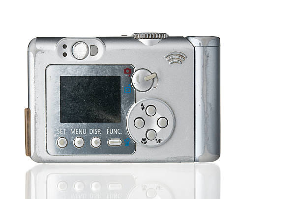 istock Grunge compact photo camera on white backdrop 510743697