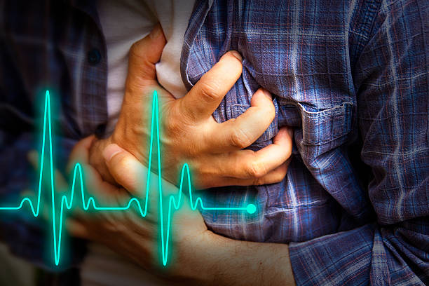 men with chest pain - heart attack - kalp krizi stok fotoğraflar ve resimler