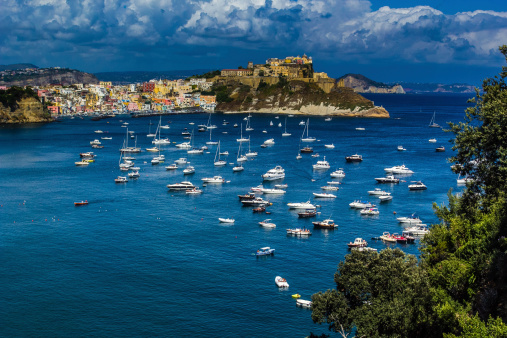 Procida beautiful island in the Tyrrhenian Sea in Italy