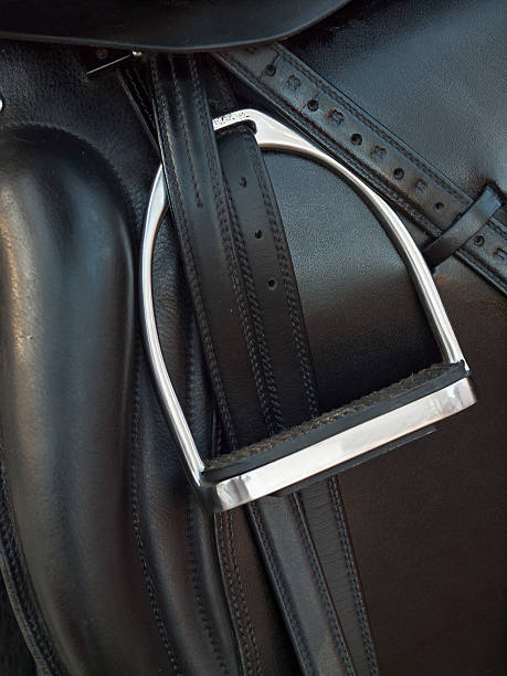 istock stirrup at dressage saddle. close up 510769091