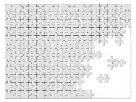 blank jigsaw 3d illustration