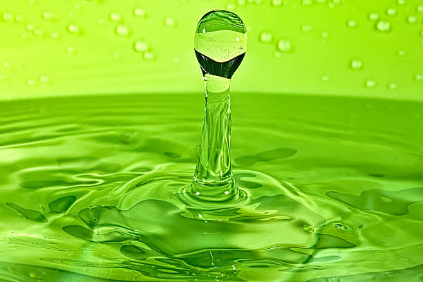 istock Drop of water on green background 510769717