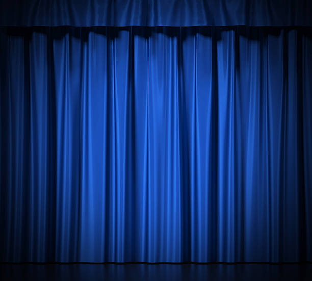 istock Blue silk curtains with garter isolated on white background. 510777778