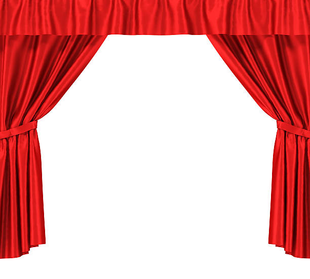 istock Blue silk curtains with garter isolated on white background. 510777886