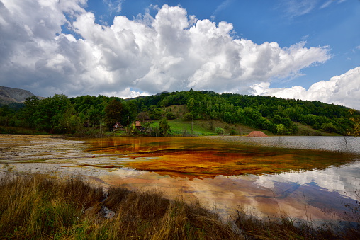 polluted lake in Geamana, Alba county, Romania