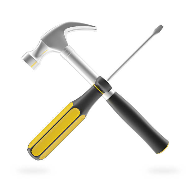 istock Hammer and screwdriver isolated on white background. 510780952