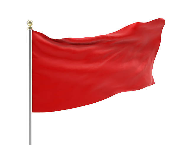 istock illustration of an empty developing red flag in the wind. 510786306
