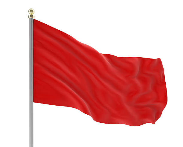 istock illustration of an empty developing red flag in the wind. 510786370