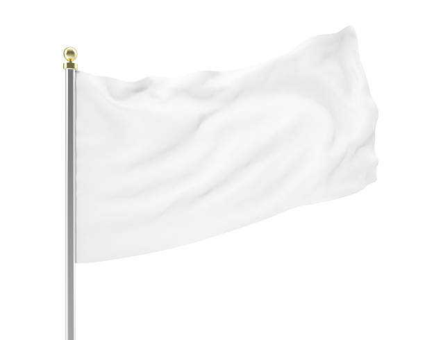 istock llustration of an empty white flag developing isolated. 510787502