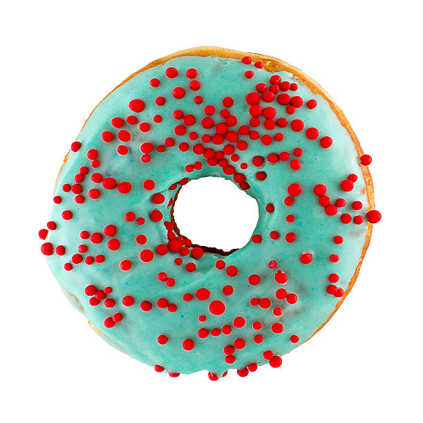 istock Blue donut sprinkled with red balls 510788168