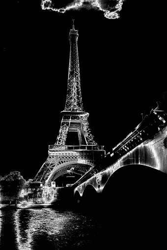 Iron Construction of one of the famoust european and french landmark Eiffel Tower in Paris