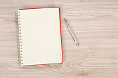 blank notebook on the table