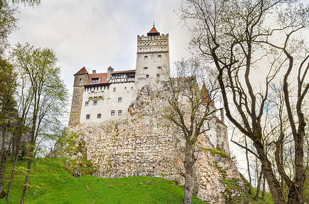 vue de château de bran, roumanie - vlad vi photos et images de collection