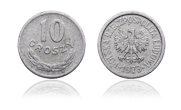 istock Coin 10 pennies with a mirror image. Poland, 1973 510791378