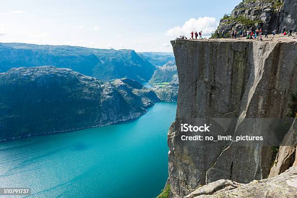 Pulpit Rock And Lysefjorden Stock Photo - Download Image Now - Preikestolen - Norway, Norway, Fjord