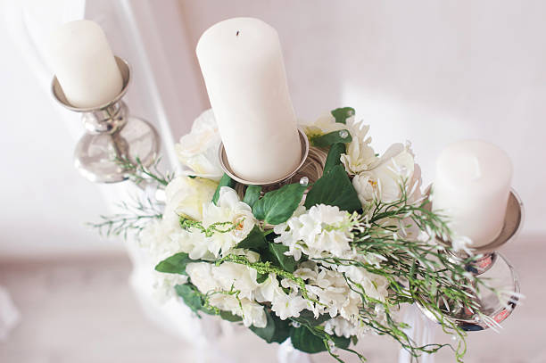 istock Romantic wedding flower bouquet with candlestick 510791900