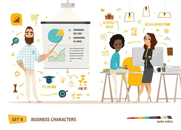 Vector illustration of Business people scene