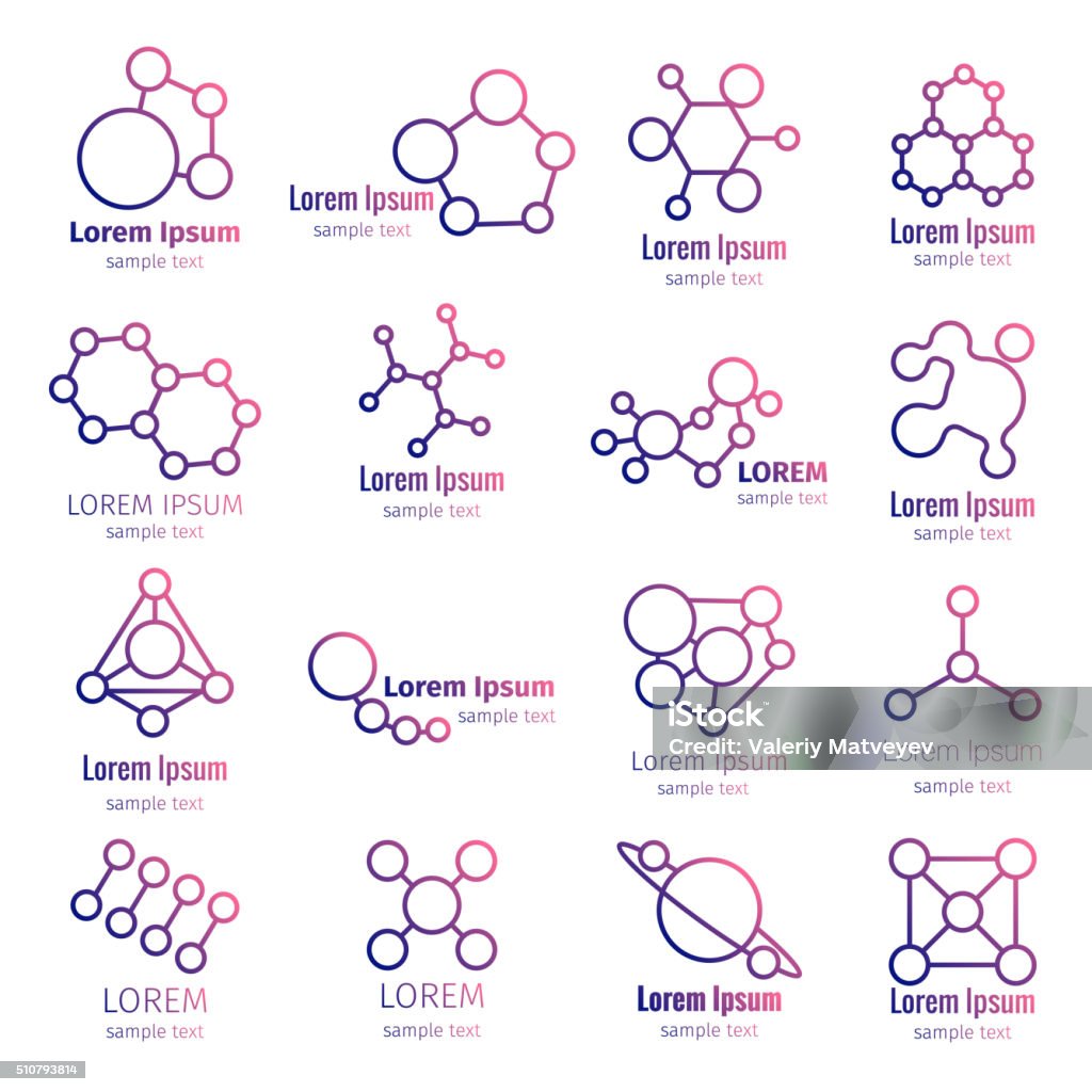 Logo der wissenschaftlichen Forschung und Wissenschaft Logo Symbol-set - Lizenzfrei Handy Vektorgrafik