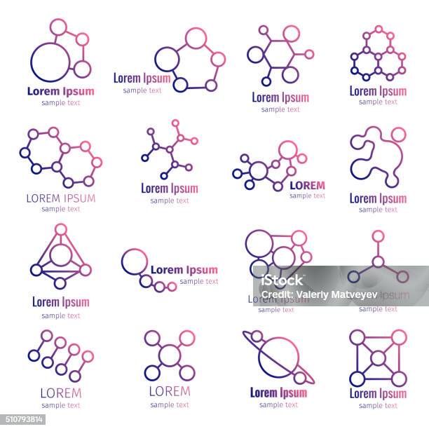 Logo Scientific Research Science Logo Icon Set Stock Illustration - Download Image Now - Mobile Phone, Icon Symbol, Science