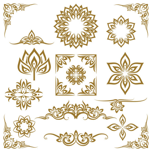 Thai ethnic decorative elements vector Thai ethnic decorative elements vector. Element ethnic, decorative ornament, ethnic thai illustration thai decor stock illustrations