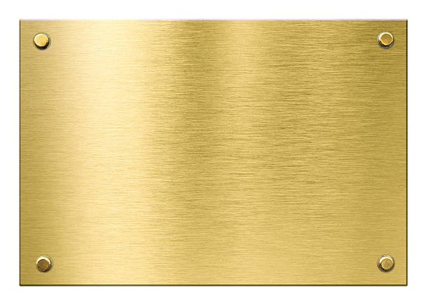 istock gold or brass metal plaque with rivets isolated 510795228
