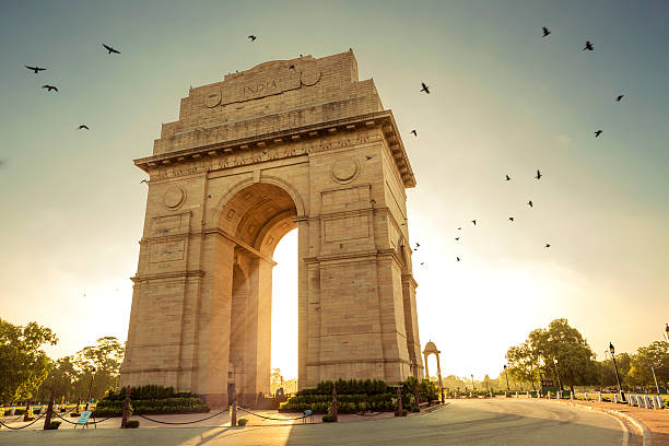 India Gate India Gate, New Delhi, India delhi stock pictures, royalty-free photos & images