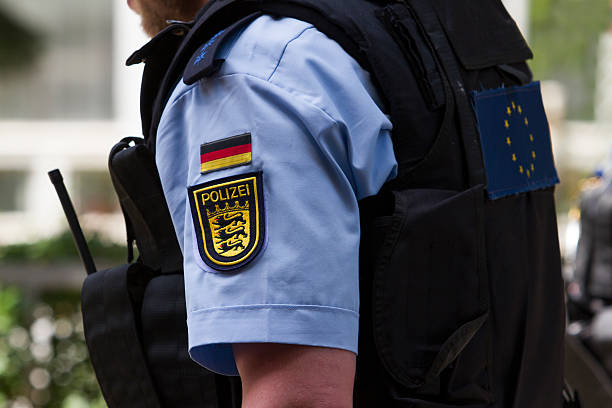 Germany police Detail of the uniforms of the German police in the European Union. germany stock pictures, royalty-free photos & images