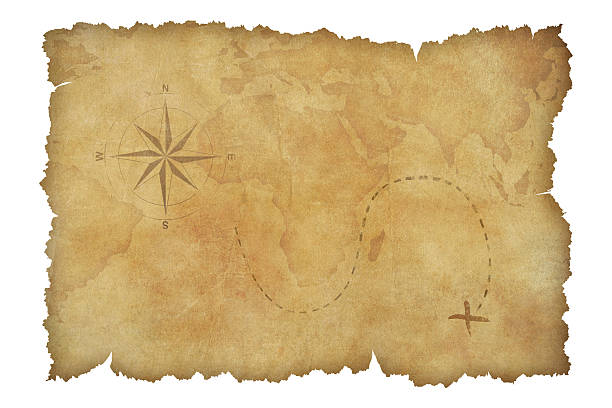 istock Pirates' parchment treasure map isolated with clipping path included 510796676