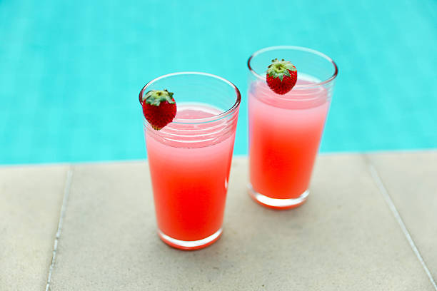 Close up Strawberry juice