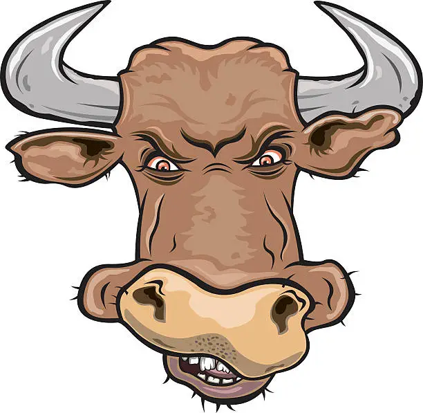 Vector illustration of Bull head