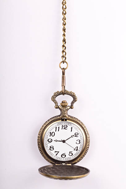 antigo relógio de bolso com corrente - pocket watch imagens e fotografias de stock