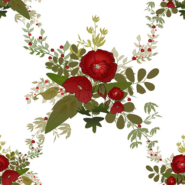 bezszwowe kwiatowy wzór z czerwony makowate - red poppies audio stock illustrations
