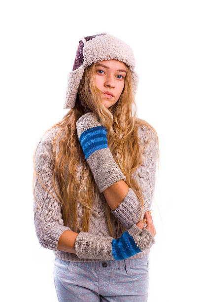 istock beautiful young blond woman in a hat on a white background 510802216