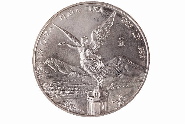 istock Half an ounce of silver Mexican Libertad-isolated 510802696