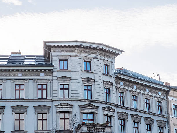 istock Classic White Facade of Low Rise Urban Building 510804602