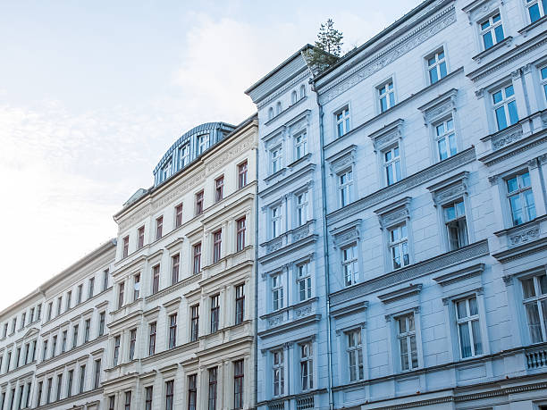 istock Urban Low Rise Apartment Buildings with Blue Sky 510804944