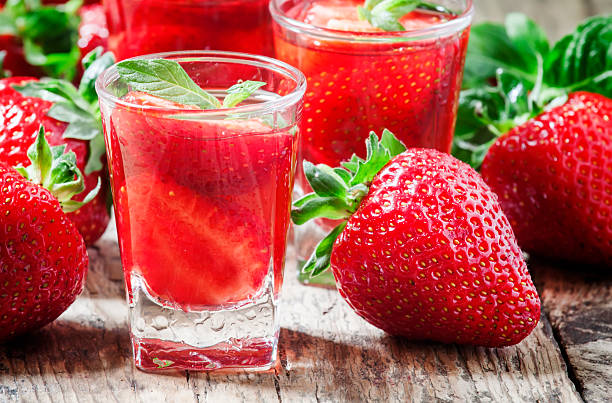 istock Strawberry juice and fresh berries with mint 510805796