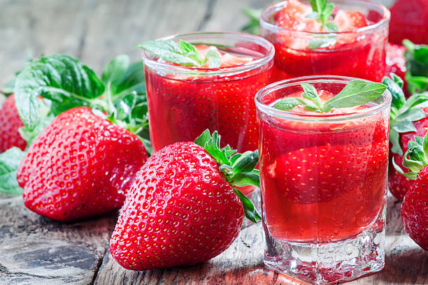 istock Strawberry juice and fresh berries with mint 510805922