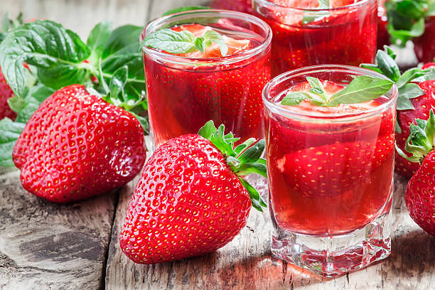 istock Strawberry juice and fresh berries with mint 510806142
