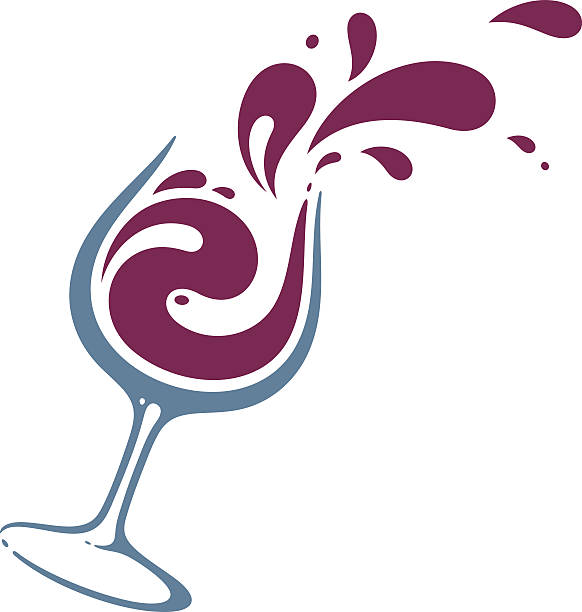 kieliszek wina - spilling stock illustrations