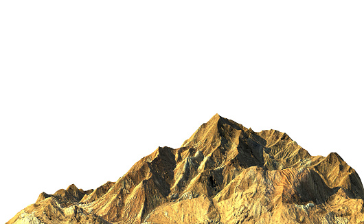 Rock mountain on white background, 3D render