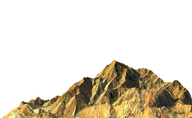 Rock mountain on white background stock photo