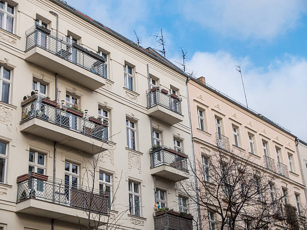 istock Modern Apartment Buildings with Small Balconies 510843272