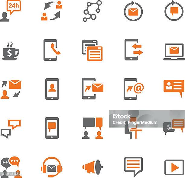 Business And Communication Icon Set Stock Illustration - Download Image Now - Avatar, Business, Business Finance and Industry