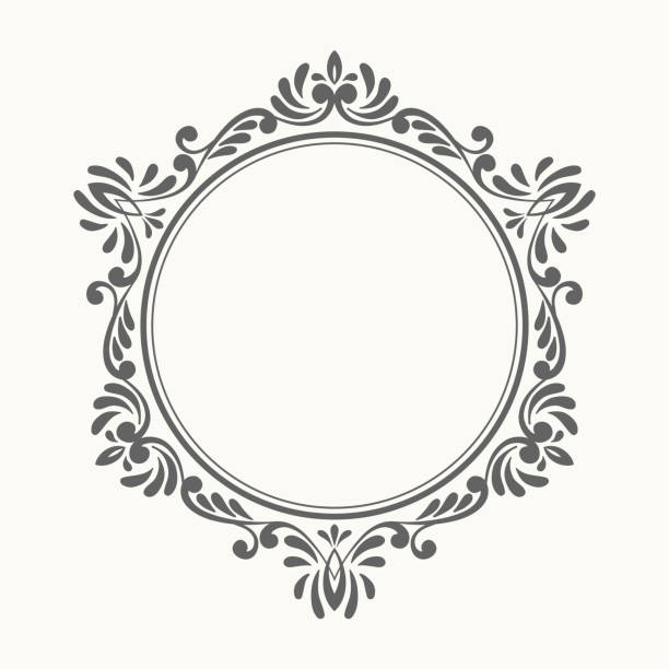 ilustraciones, imágenes clip art, dibujos animados e iconos de stock de retro marco flores elegante de lujo. - baroque style rococo style single line frame