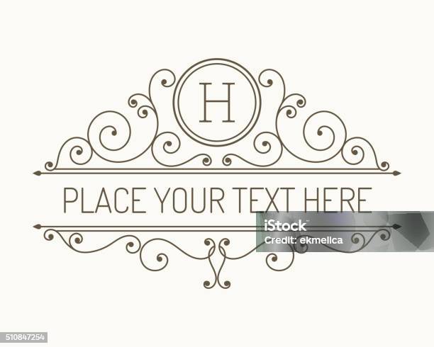 Main Line Monogram Luxury Monogram Line Art Template Stock Illustration - Download Image ...